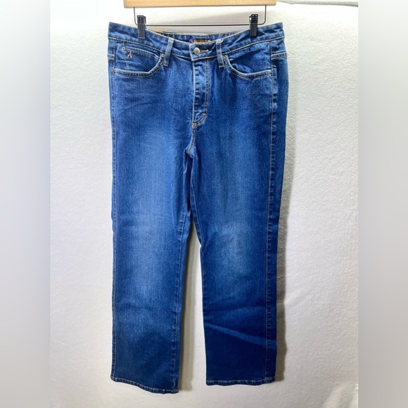 Aura by Wrangler Long Rise Sttaight Leg Jeans Womens 10L Blue Denim Western 2274 - Picture 1 of 10